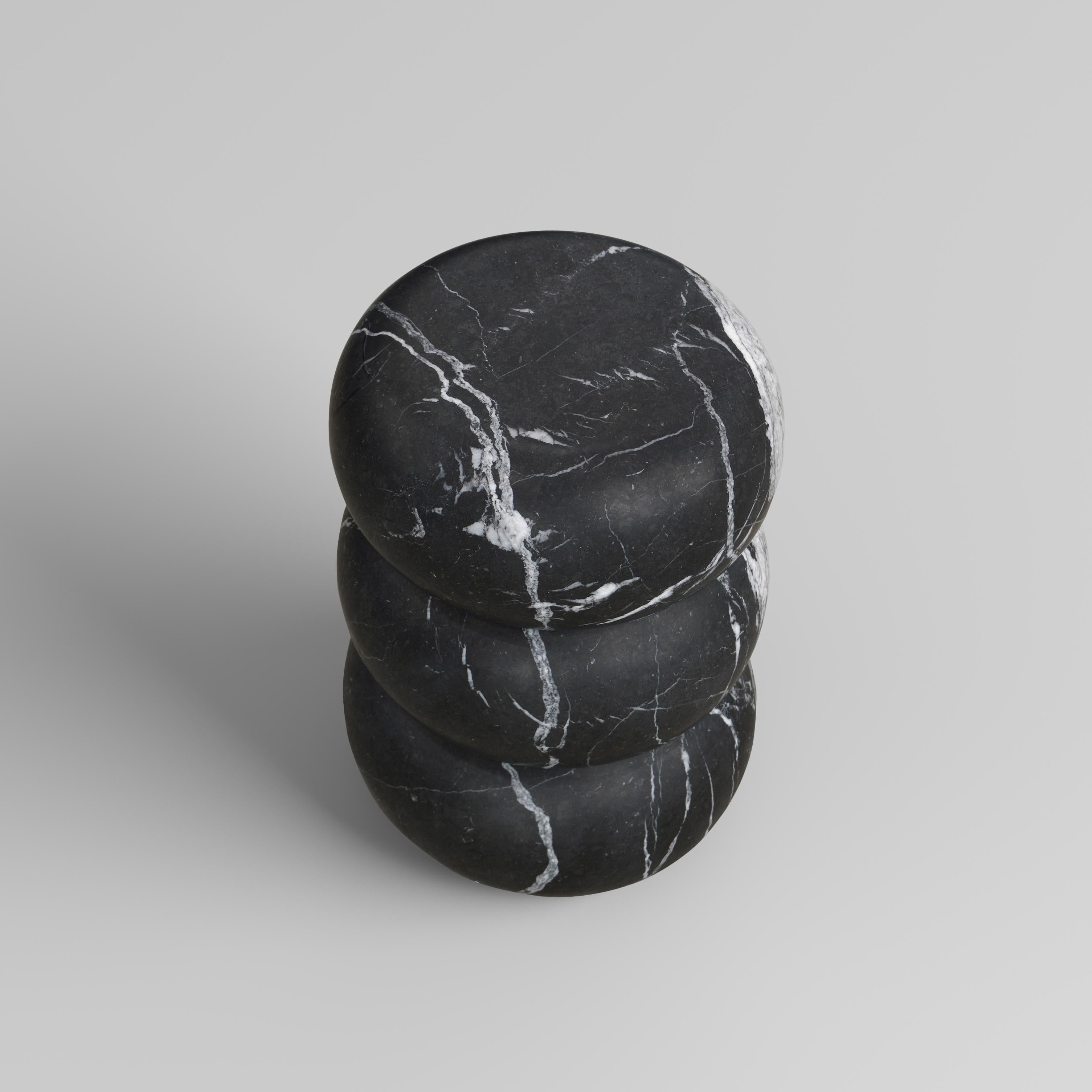 Other Tubby Marble Side Table Nero Marquina For Sale