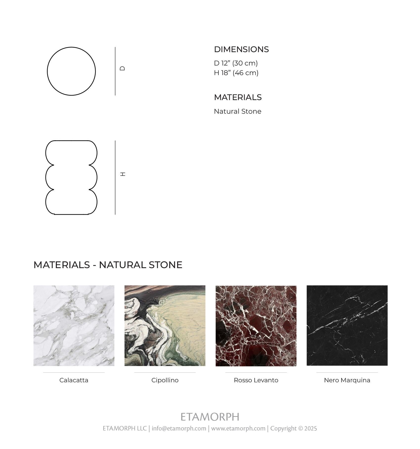 Beistelltisch aus Marmor, Nero Marquina, Tubby (Geschnitzt) im Angebot