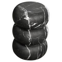 Beistelltisch aus Marmor, Nero Marquina, Tubby
