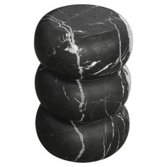 Beistelltisch aus Marmor, Nero Marquina, Tubby