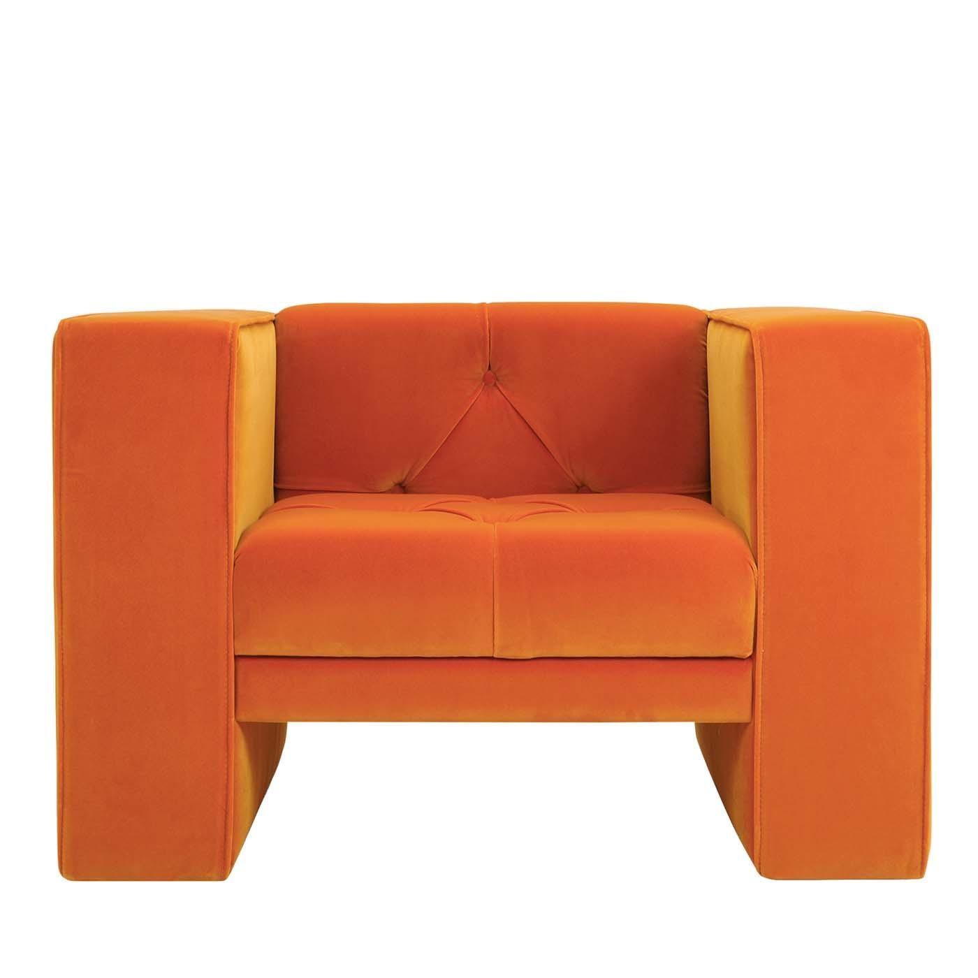 Italian Tubby Orange Armchair