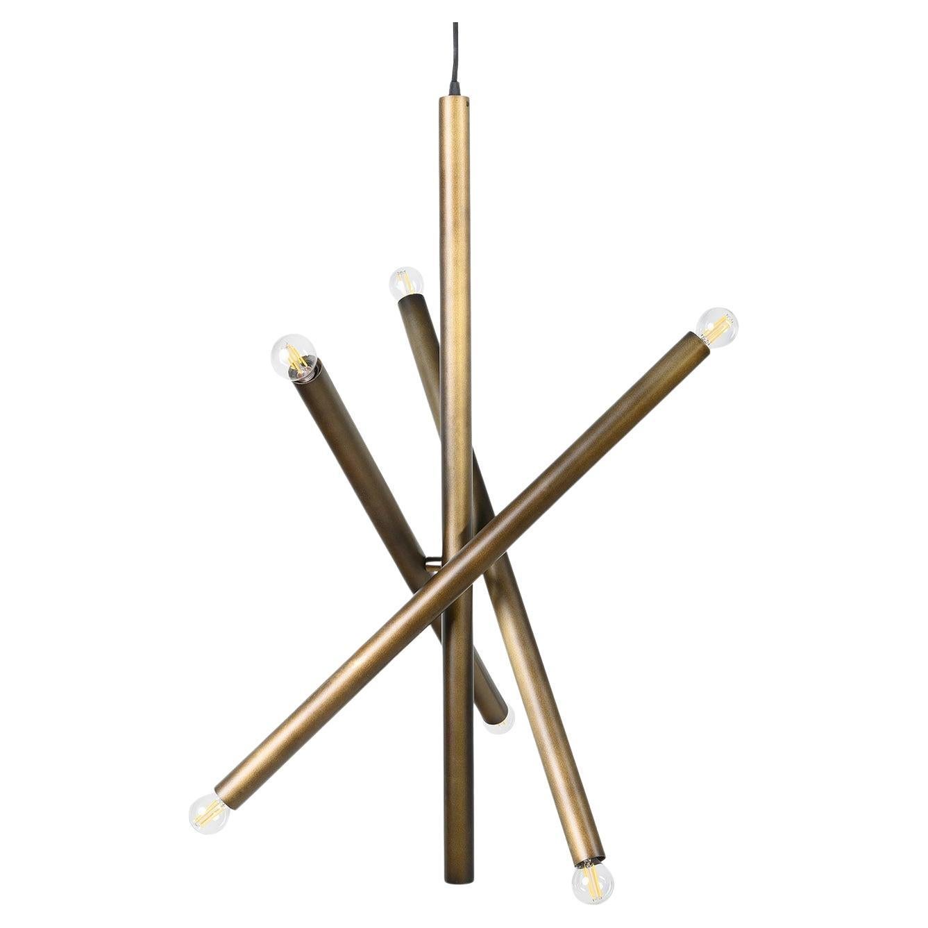 Tube 6-Light Chandelier by Filippo Montaina in vendita