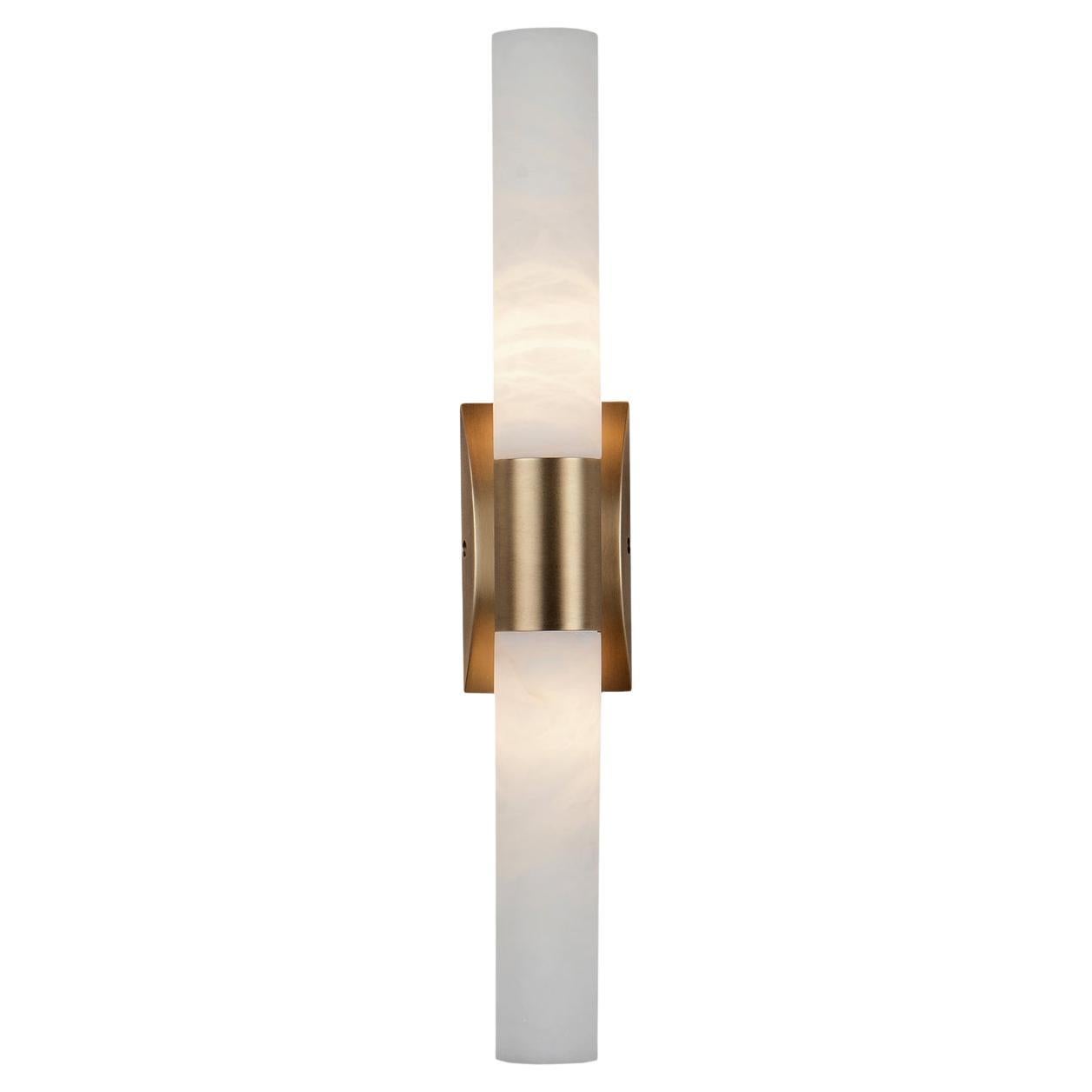 Tube Alabaster Wall Lamp For Sale