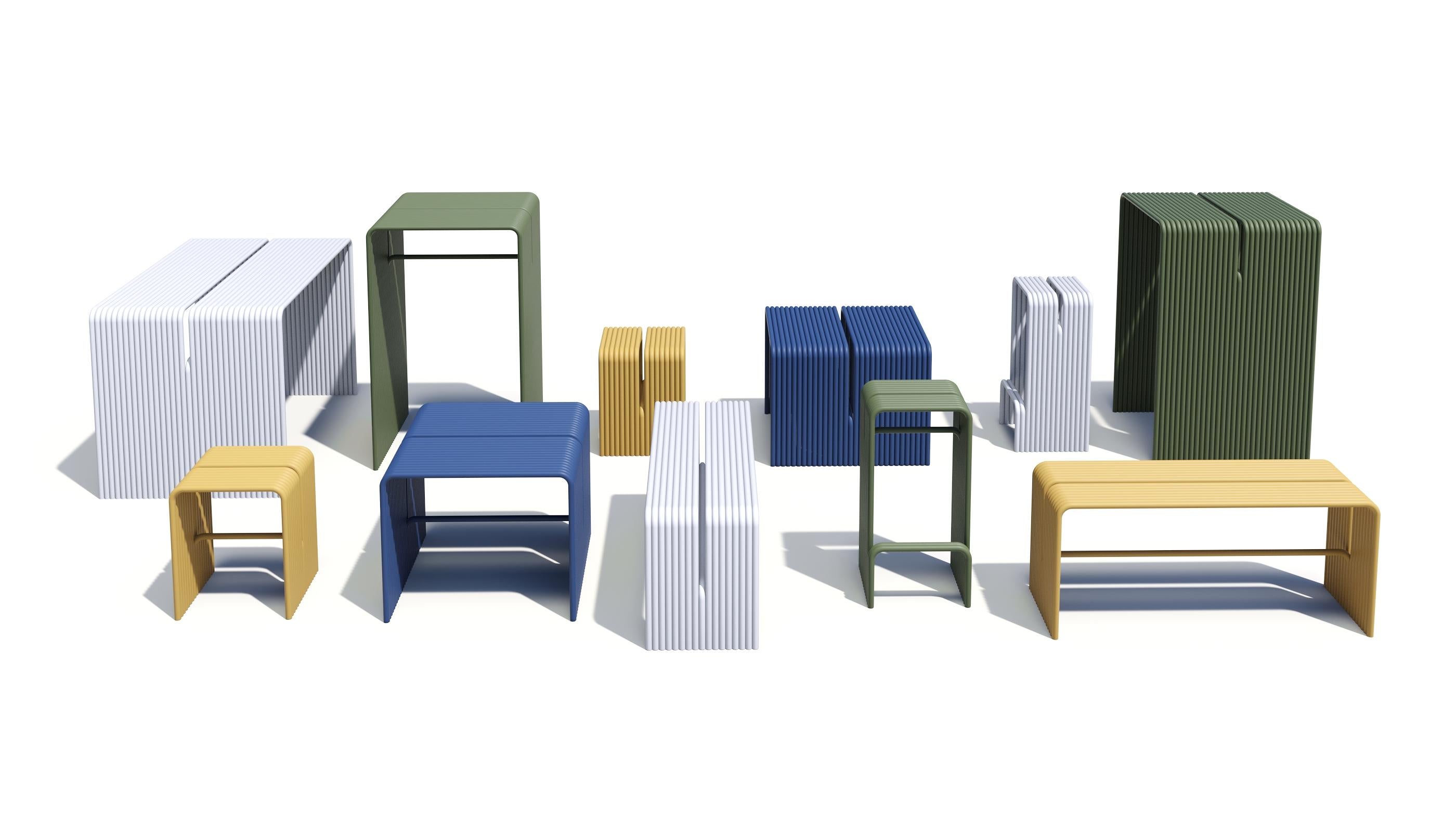 Tabouret en aluminium TUbe par Joyf Neuf - En vente à LUBLIN, PL