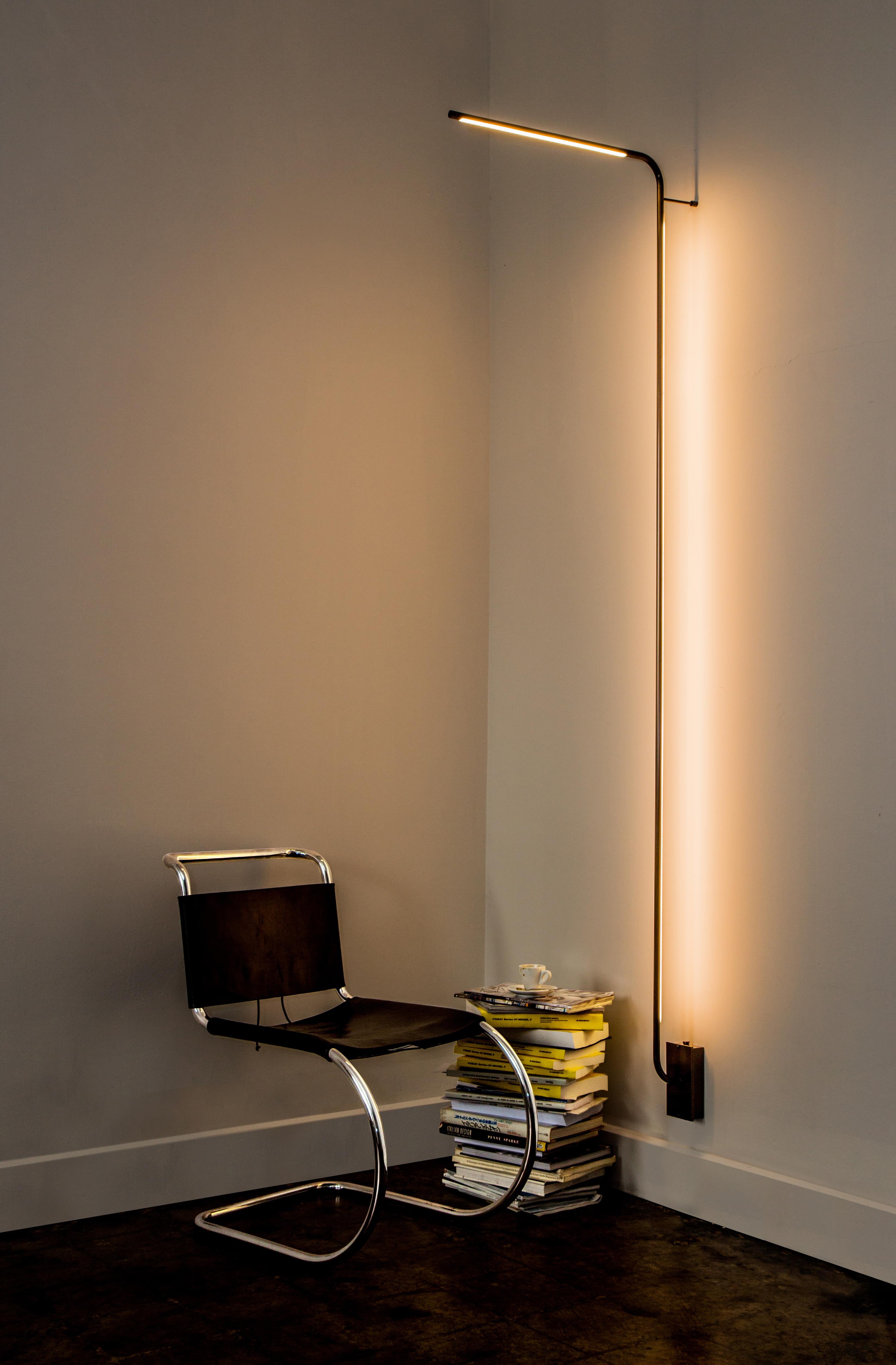 Contemporary Tube Brass Wall Lamp by Gentner Design
