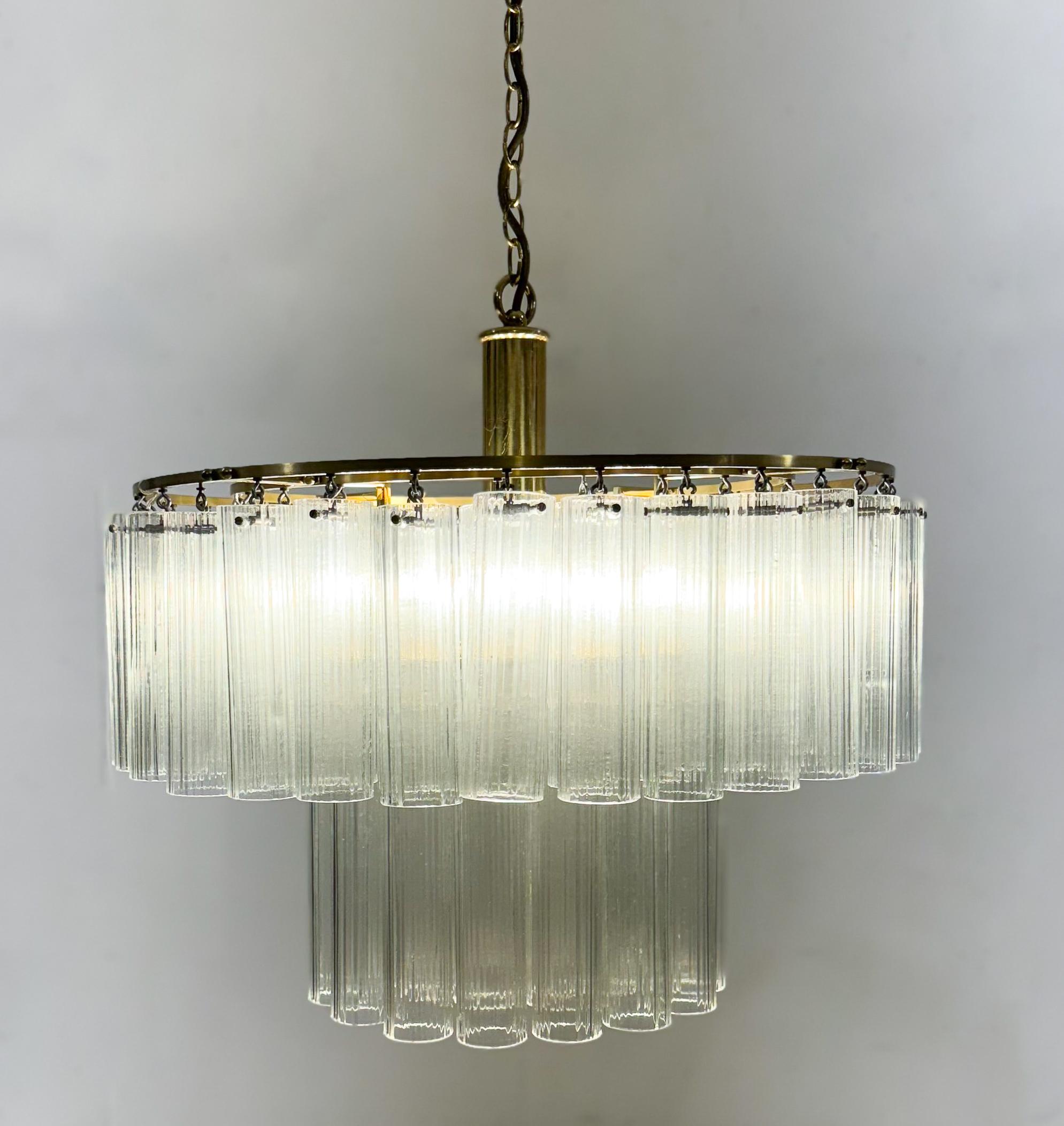 Mid-Century Modern Lustre à tube, verre de Murano, 1970 en vente