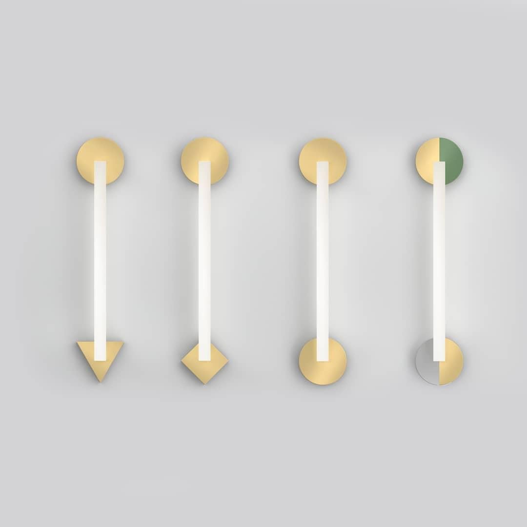 Post-Modern Tube Circle Brass Wall Light by Atelier Areti For Sale