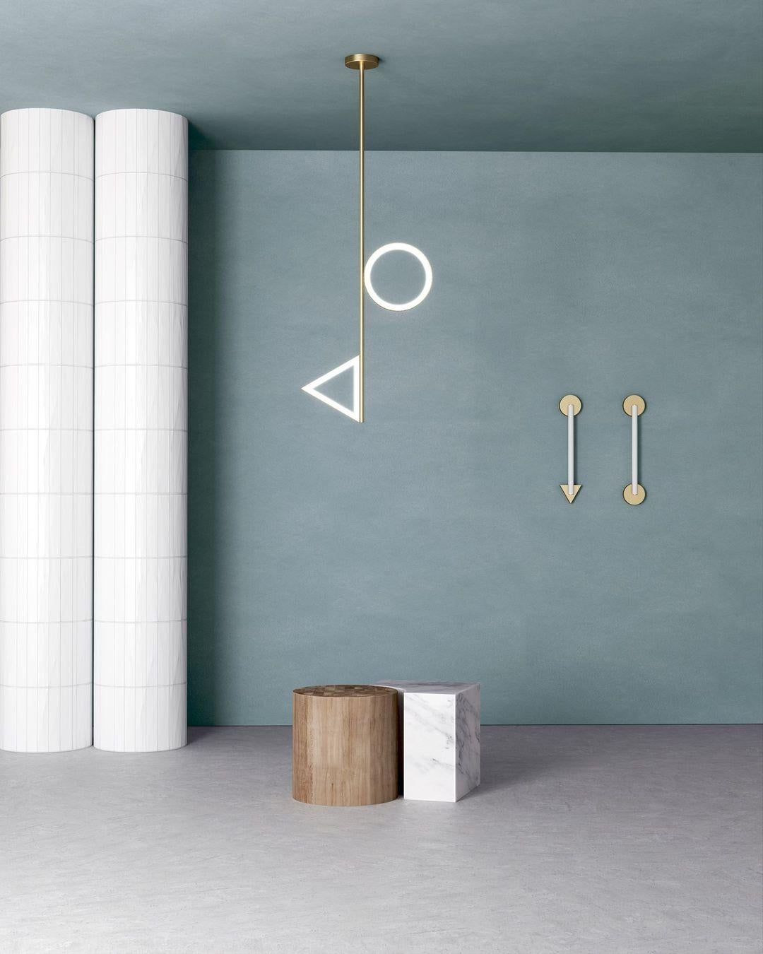 German Tube Circle Brass Wall Light by Atelier Areti For Sale