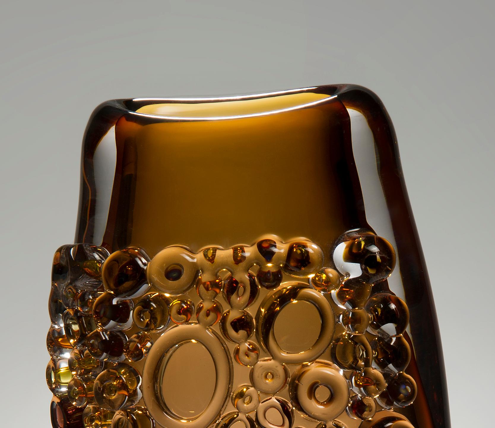 Tube Field Amber, High Shape II, a unique amber glass art work by Sabine Lintzen 3