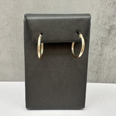 Tube Hoop Earrings 14kt Yellow Gold 19.9mm 2.1mm 1.5g Hollow New