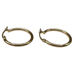 Tube Hoop Earrings 14kt Yellow Gold 19.9mm 2.1mm 1.5g Hollow New