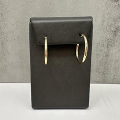 Tube Hoop Earrings 14kt Yellow Gold 24.9mm 2.1mm 1.8g Hollow New