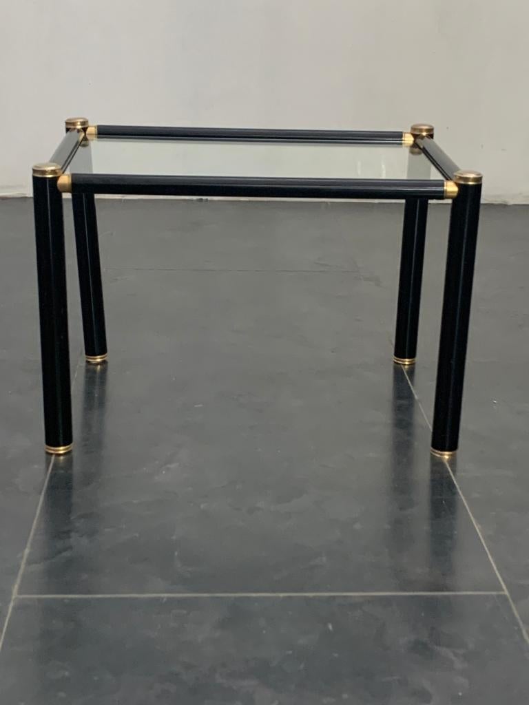 Tube Lacquered Coffee Tables with Brass Fittings, 1960s, Set of 3 3