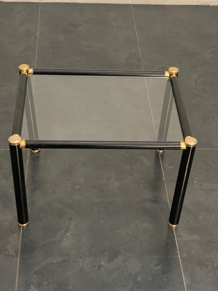 Tube Lacquered Coffee Tables with Brass Fittings, 1960s, Set of 3 4