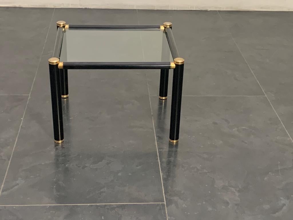 Tube Lacquered Coffee Tables with Brass Fittings, 1960s, Set of 3 7