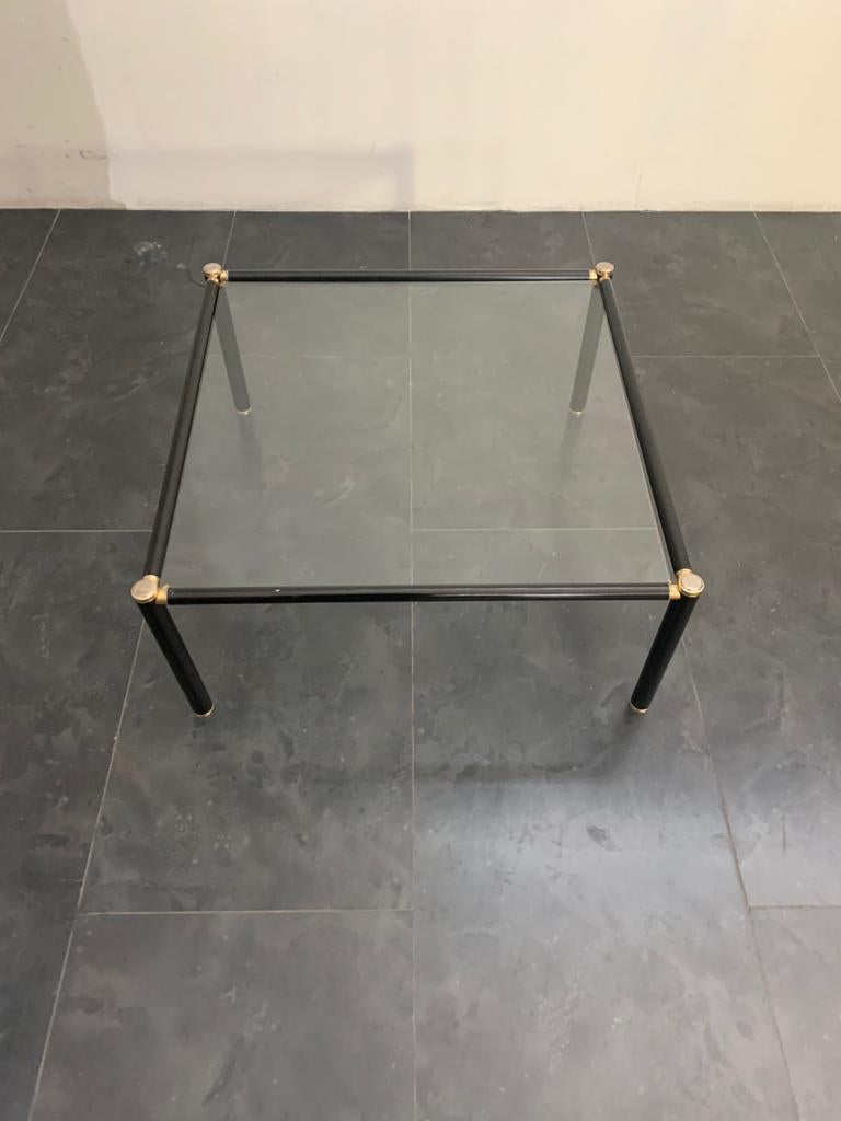 Tube Lacquered Coffee Tables with Brass Fittings, 1960s, Set of 3 In Excellent Condition In Montelabbate, PU