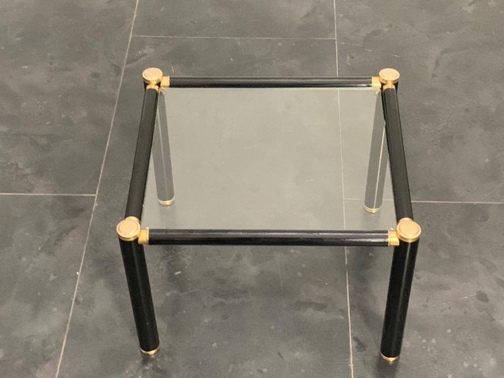 Tube Lacquered Coffee Tables with Brass Fittings, 1960s, Set of 3 2