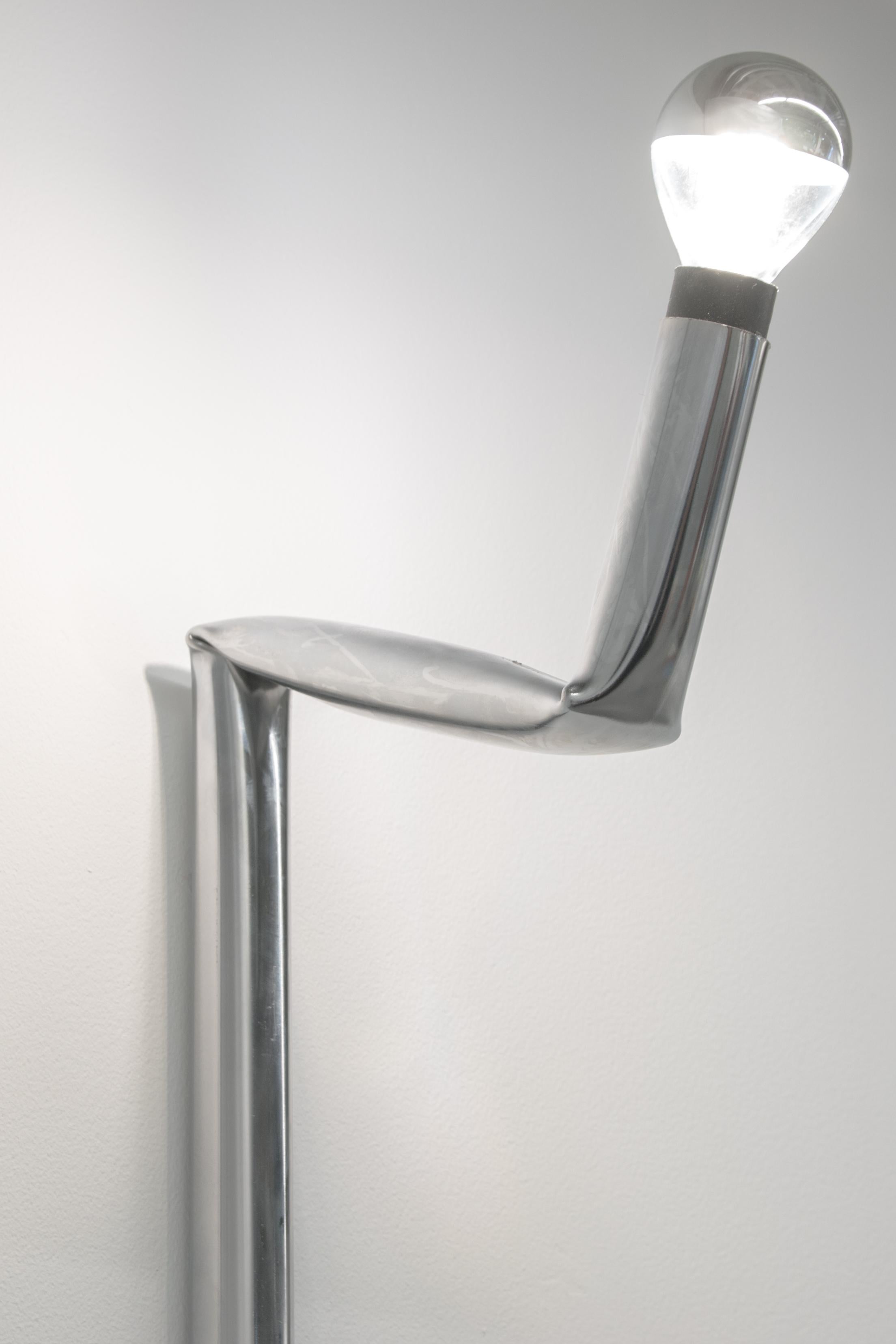 Brushed Tube Light 'Wall Lamp 2 bends' by Stephane Barbier Bouvet, 2021, Made to order For Sale