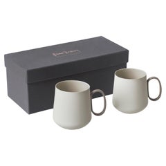 Handmade Porcelain Mug Set of Two - Ivory   Esma Dereboy Tube Collection
