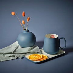 Set di due tazze in porcellana fatte a mano Colore dell'oceano - Esma Dereboy Corallo rosso