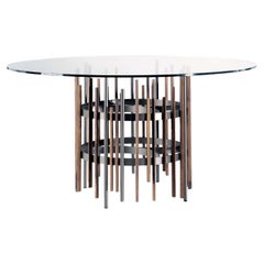 Tube Round Dining Table by Norberto Delfinetti