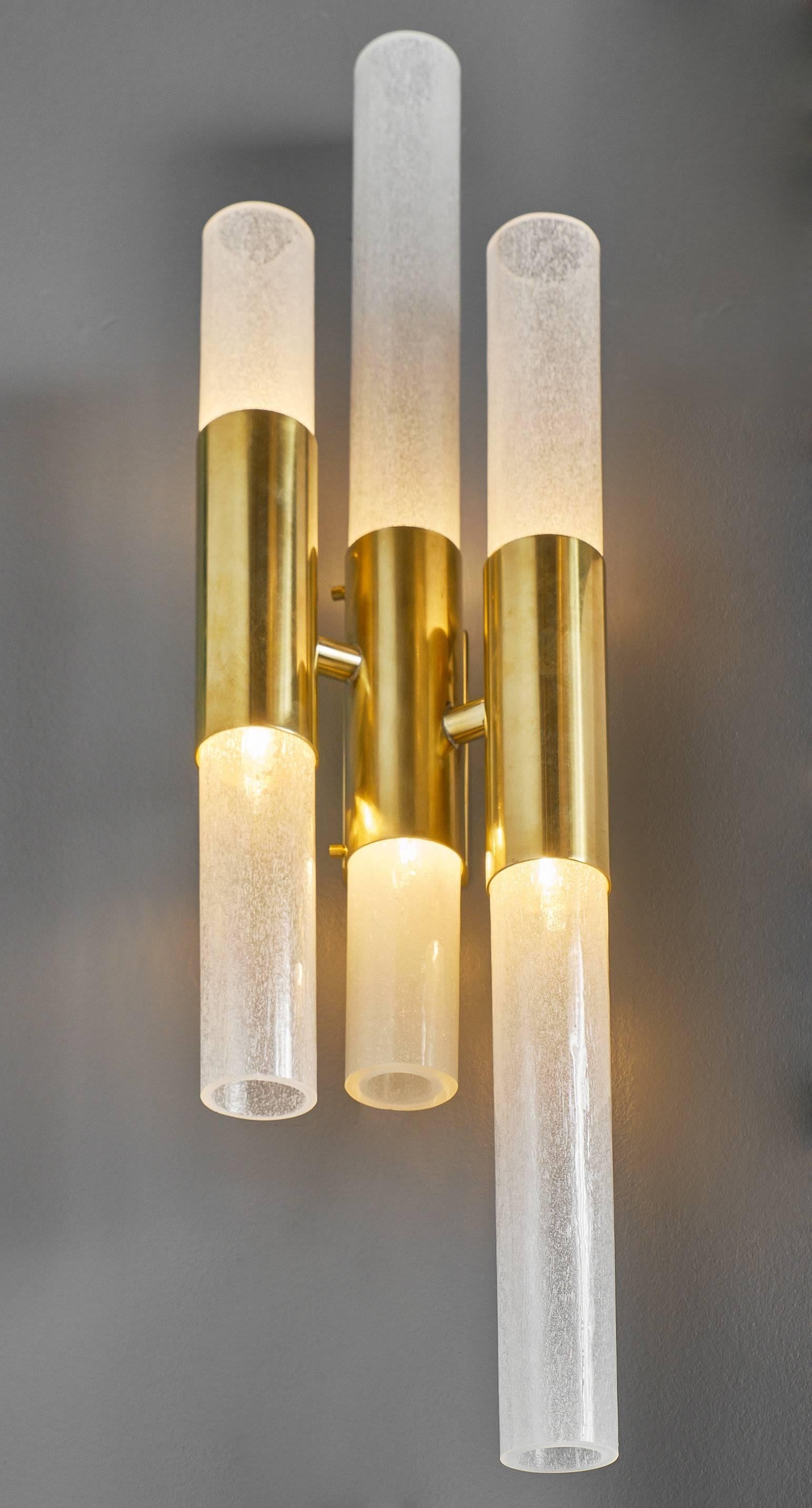 Modern Tube Shaped Murano Glass Sconces For Sale