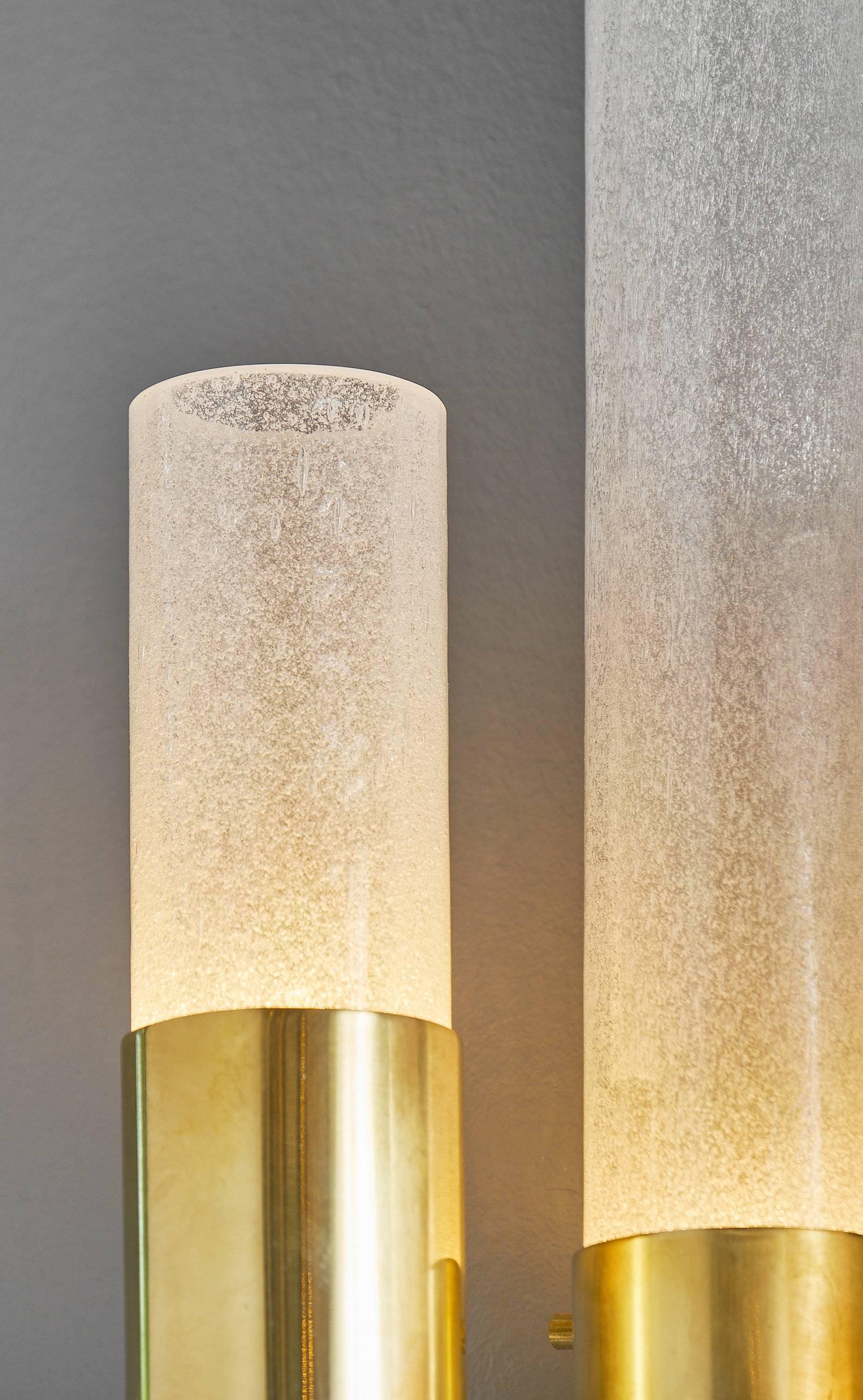 Contemporary Tube Shaped Murano Glass Sconces