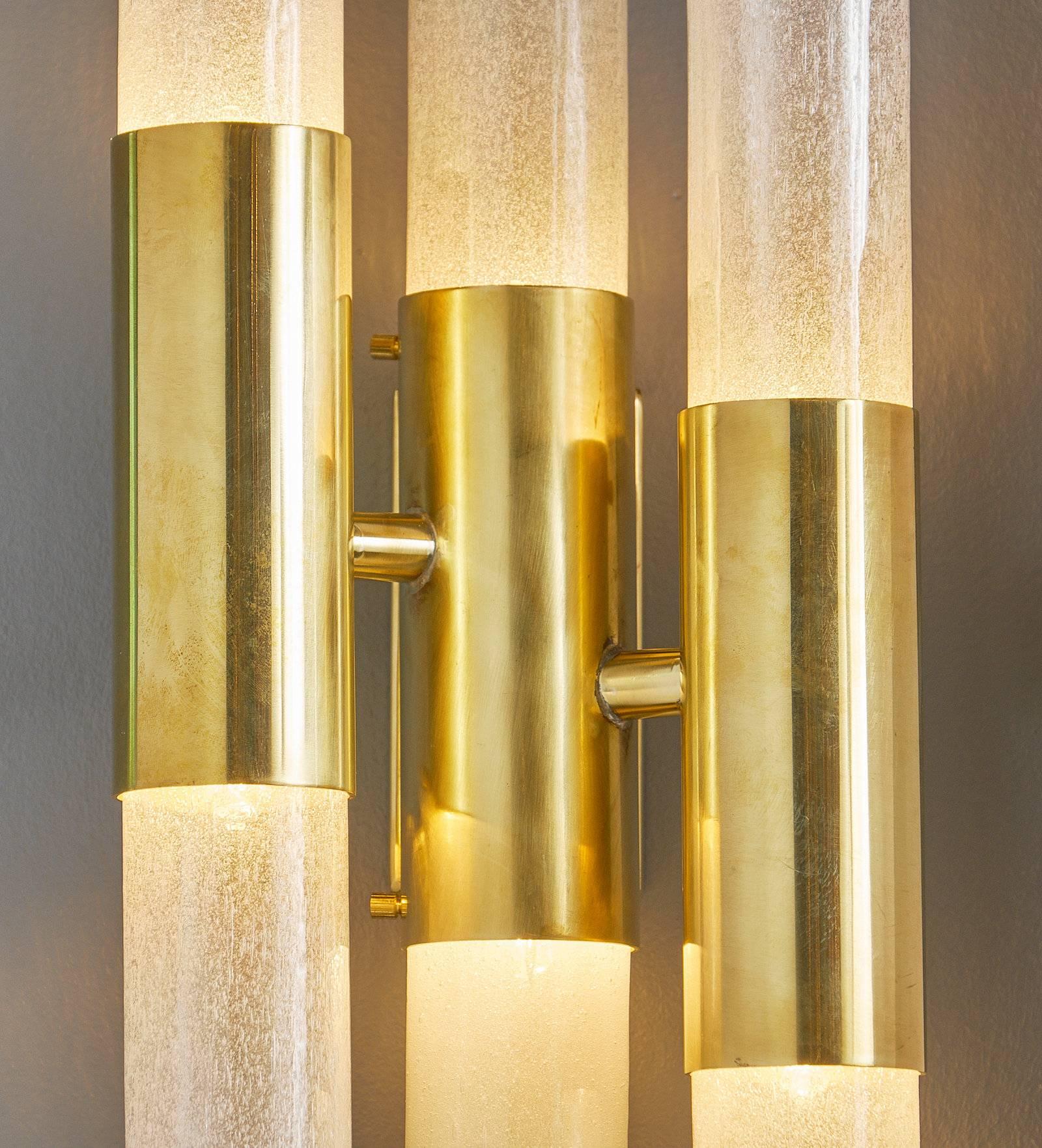Tube Shaped Murano Glass Sconces For Sale 1