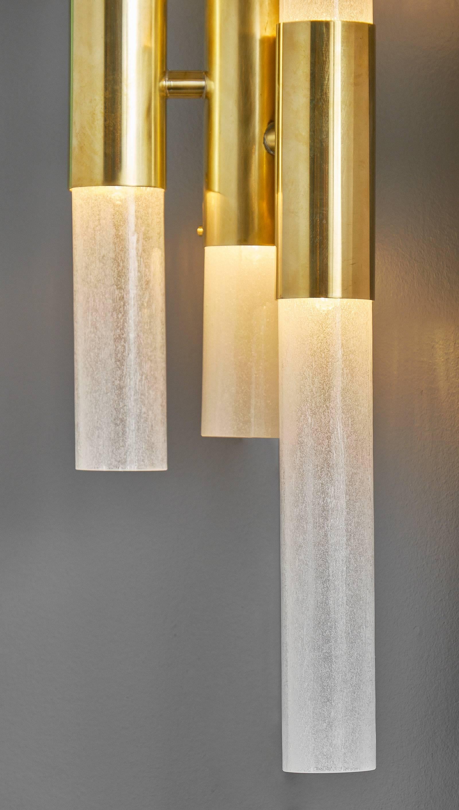 Tube Shaped Murano Glass Sconces For Sale 2