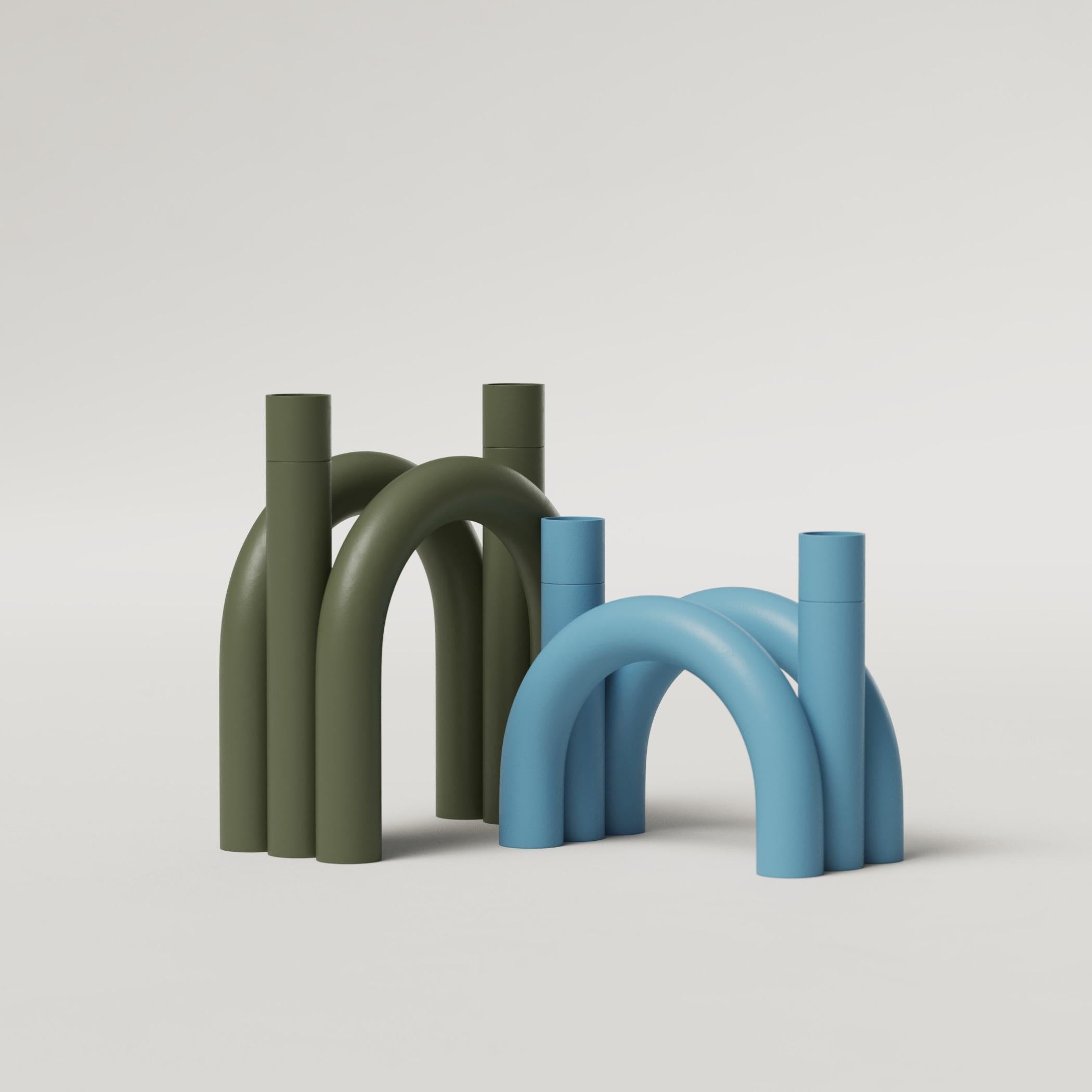 Ucraino Portacandele basso in acciaio TUbe Arc di Joyf in vendita