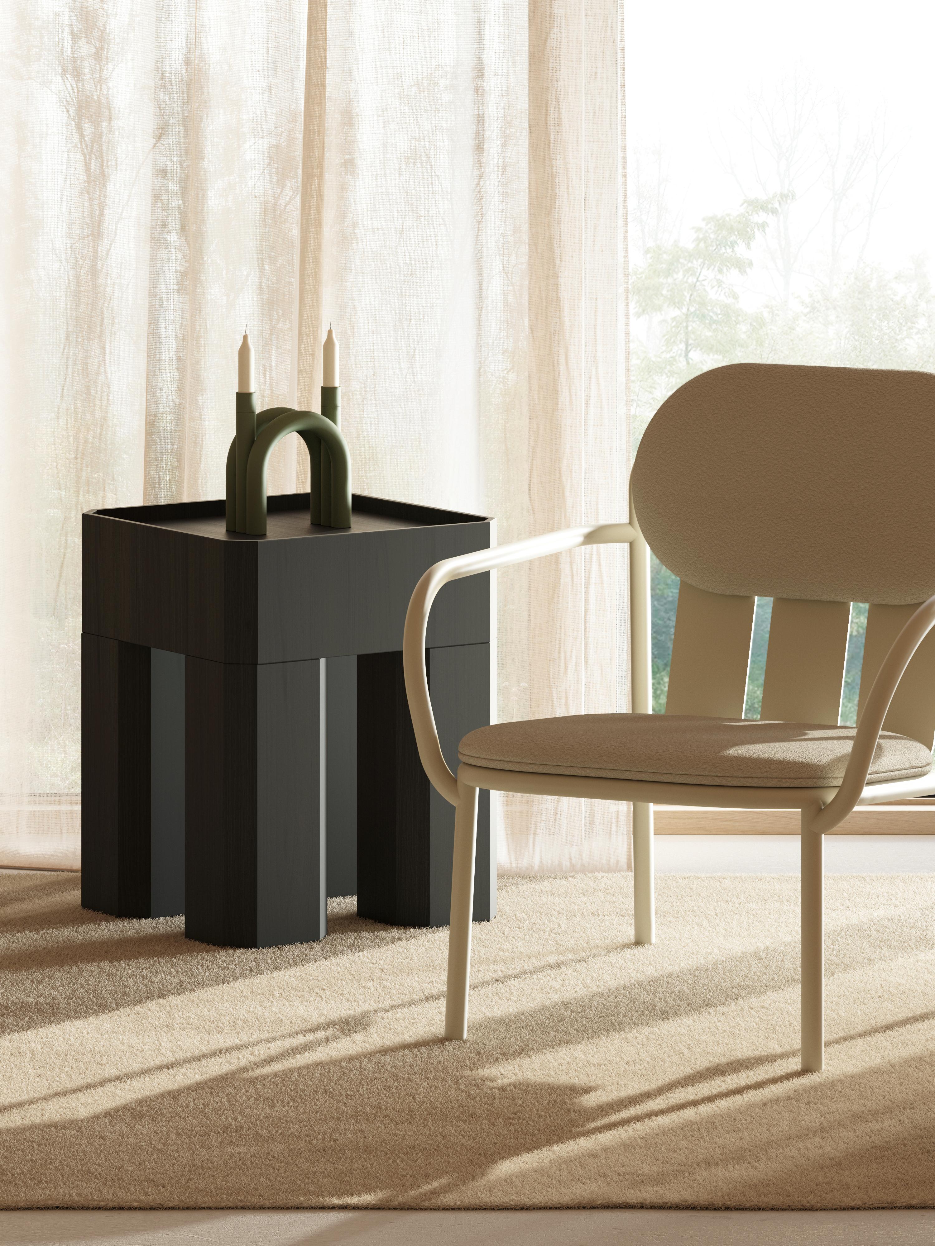 Portacandele basso in acciaio TUbe Arc di Joyf in vendita 1