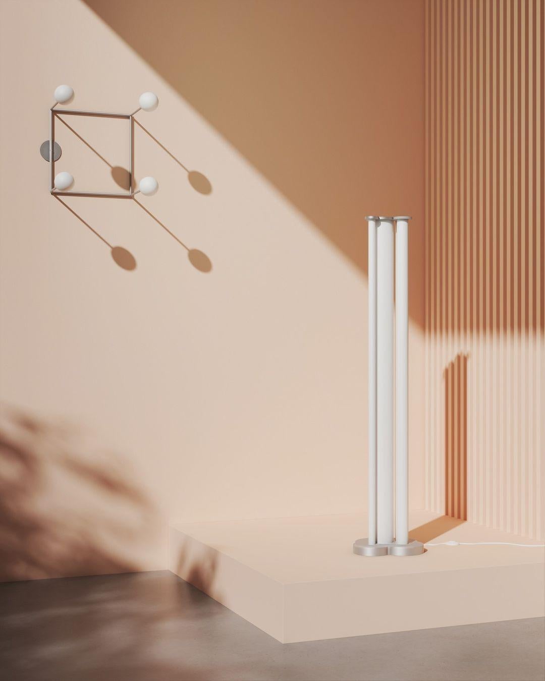 Post-Modern Tubes Aluminum Floor Light by Atelier Areti For Sale