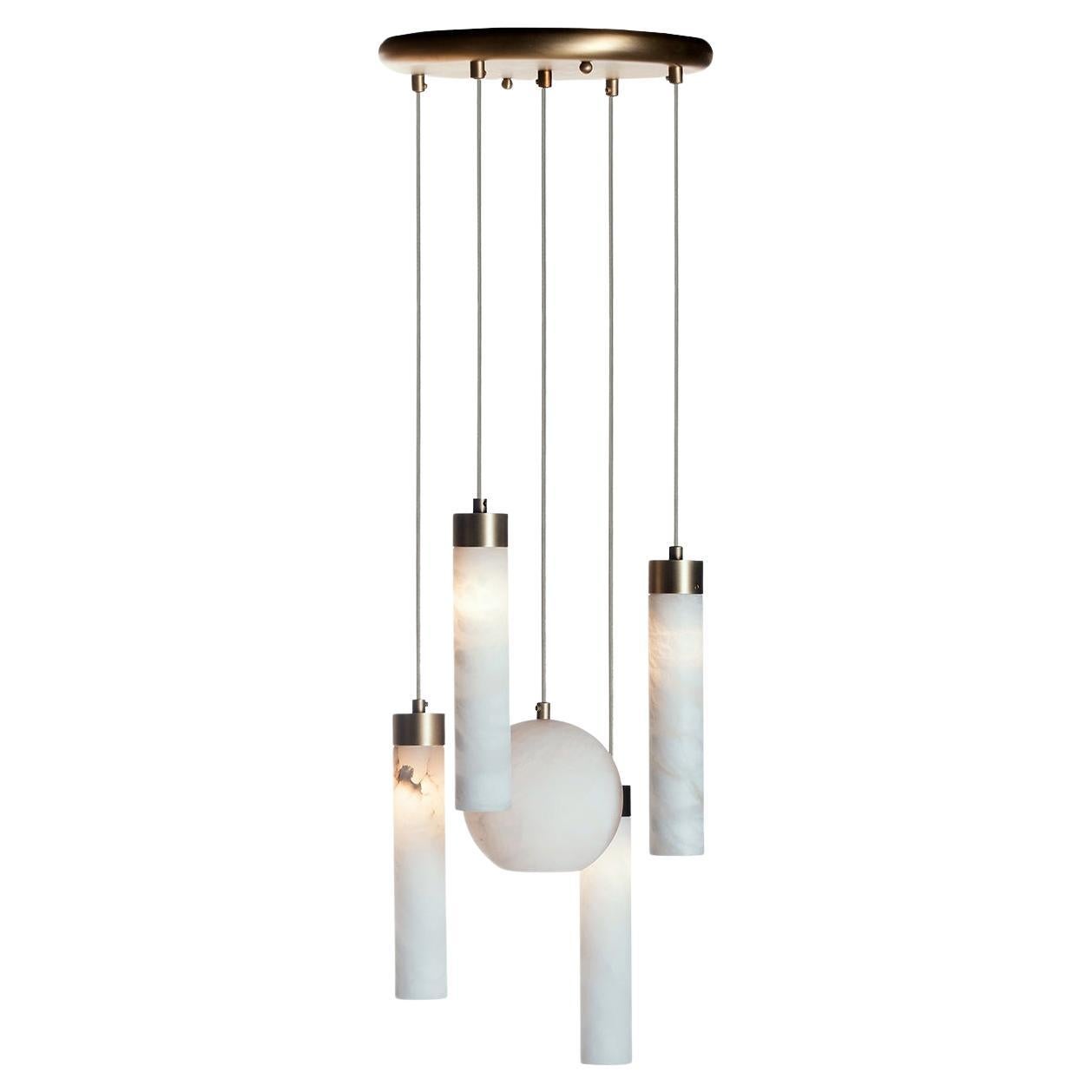 Tubes and Ball Chandelier For Sale