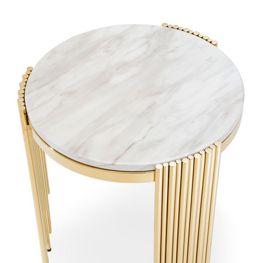 Contemporary Tubes II White Side Table For Sale