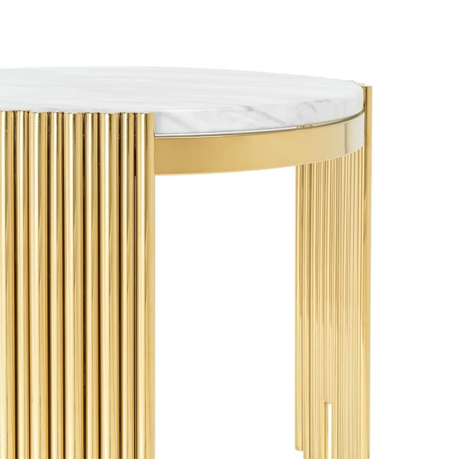 Steel Tubes II White Side Table For Sale