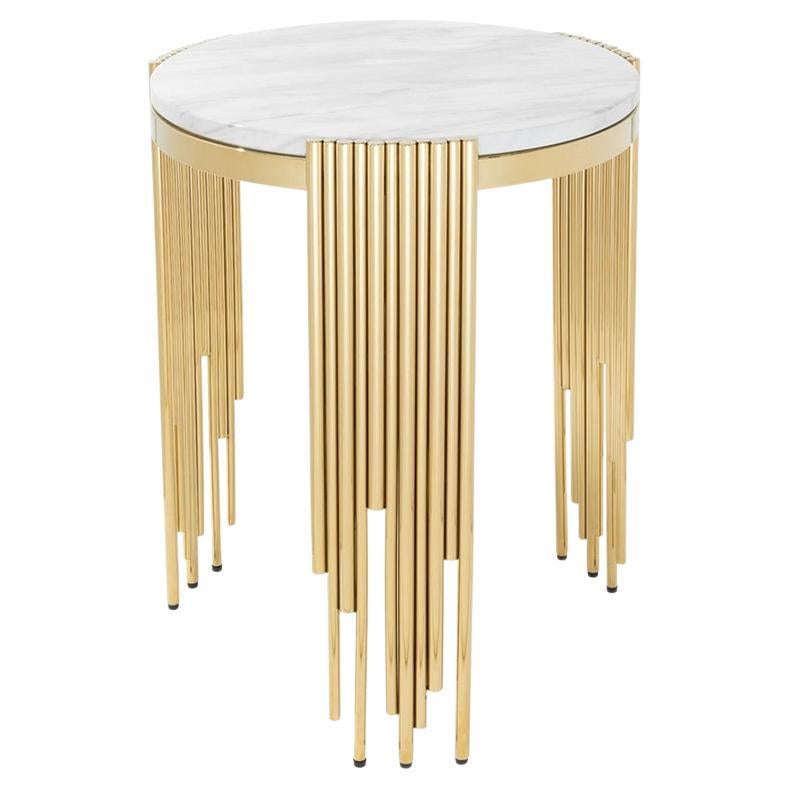 Tubes II White Side Table For Sale