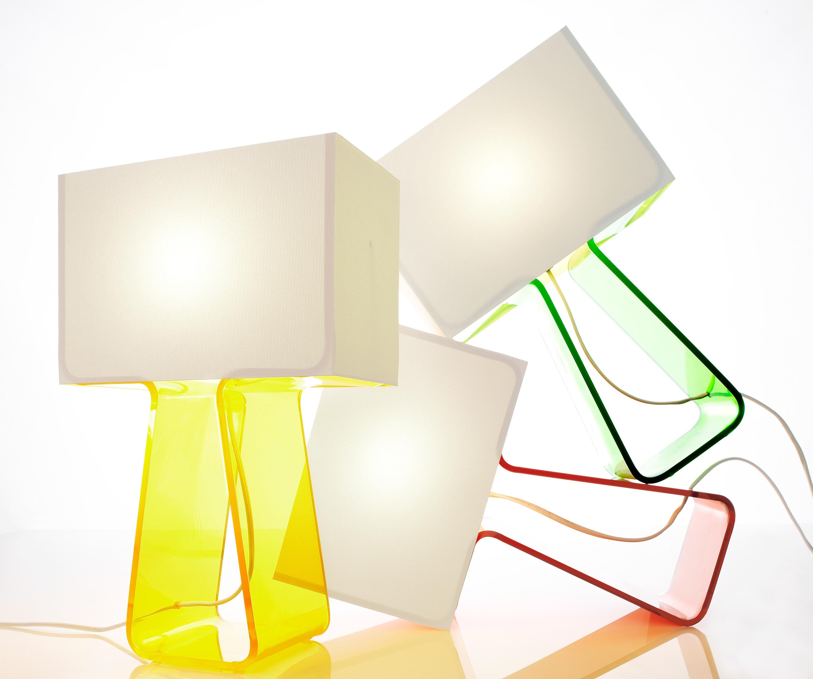 Moderne Lampe de bureau Tubetop 14 en argent et transparent par Pablo Designs en vente