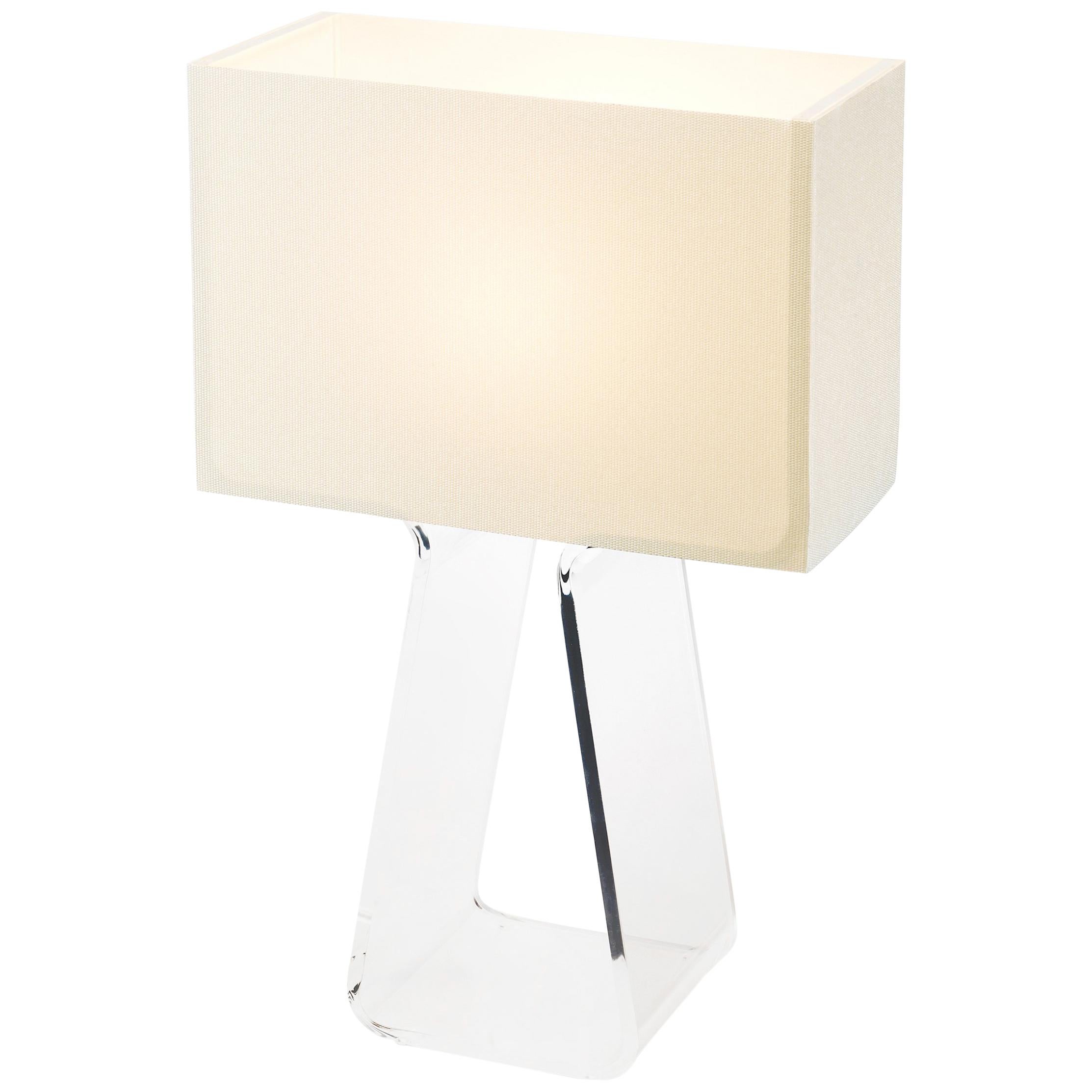 Tubetop 14 Table Lamp in White and Clear by Pablo Designs For Sale