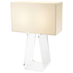 Tubetop 21 Table Lamp in White and Clear by Pablo Designs