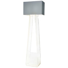 Tubetop 60 Floor Lamp in Silver and Clear by Pablo Designs