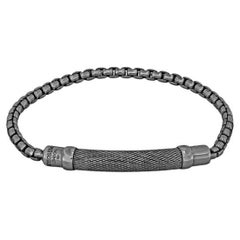 Tubo Catena-Armband aus schwarzem, rhodiniertem Sterlingsilber, Größe L