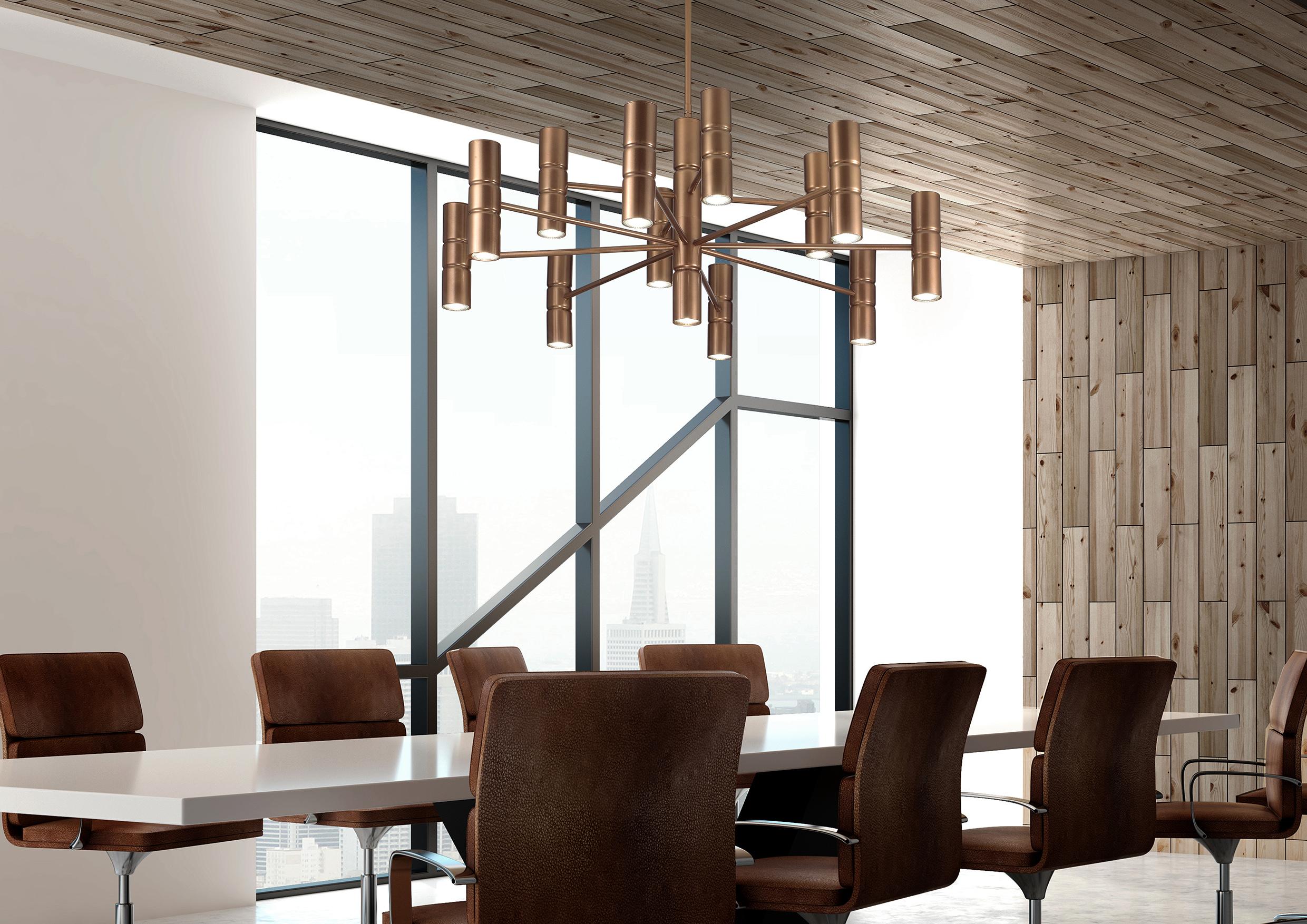 Mid-Century Modern Tubo Flush Mount / Chandelier par Fabio Ltd en vente