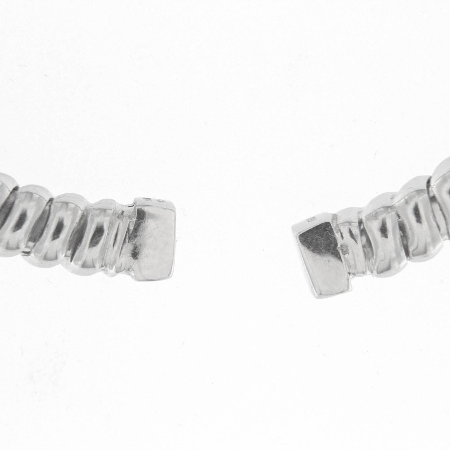 Women's or Men's 18K White Gold Tubogas Bracelet For Sale