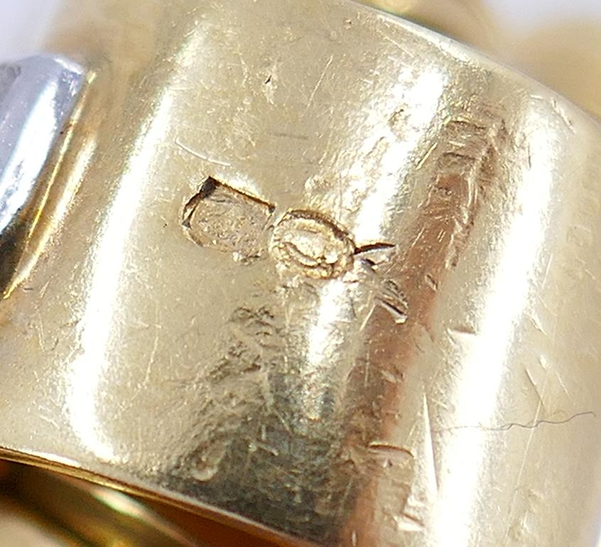 Tubogas 18k Gold Diamant-Halskette Retro Französisch Vintage Estate Jewelry im Angebot 1
