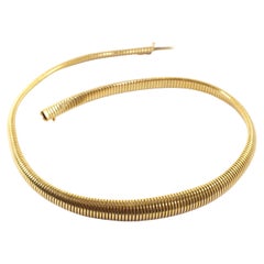 Tubogas 18k Gold Necklace, Retro Necklace