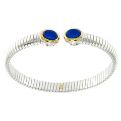 Tubogas Armband Silber Gold und Lapislazuli