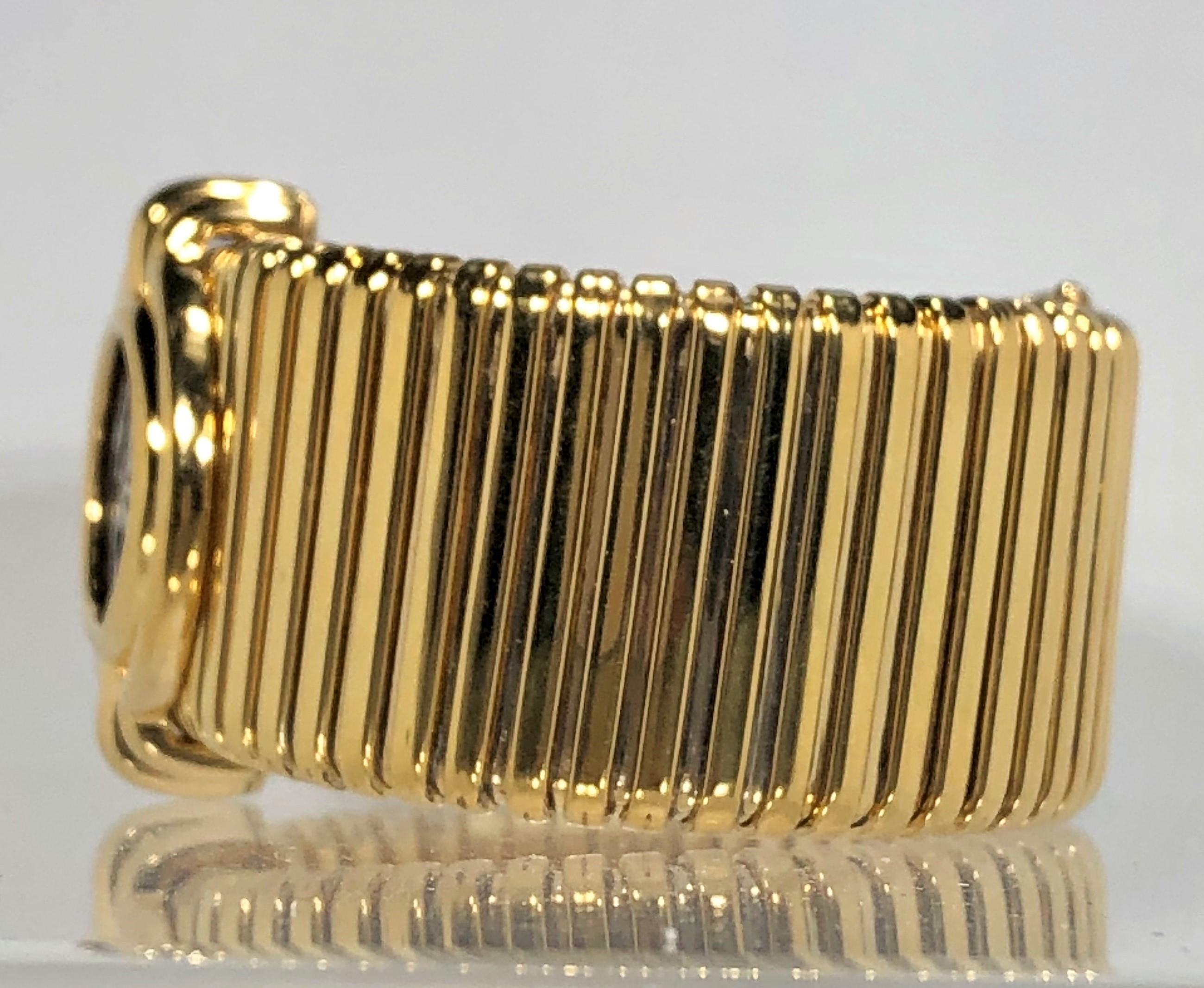 Tubogas Gold Cuff Bracelet with Filippo III Ancient Coin Center In Good Condition In Palm Beach, FL
