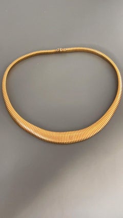 Collier gradué Tubogas en or 18K Poinçons français Tête d'Aigle