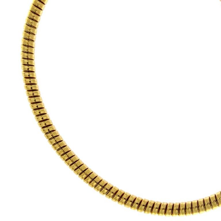 Contemporary Tubogas yellow gold bracelet For Sale