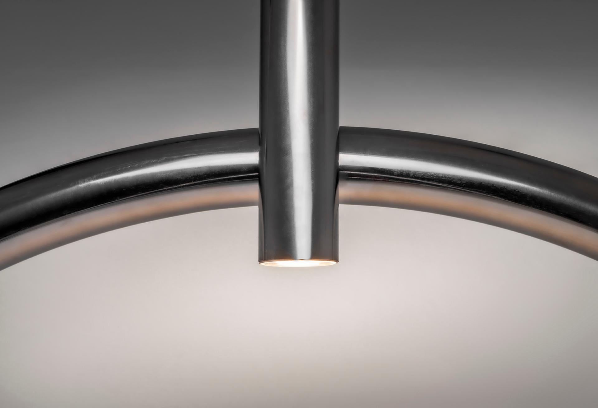 Tubs i Llums 02 by Max Enrich, Handcrafted Stainless Steel Floor Lamp For Sale 6